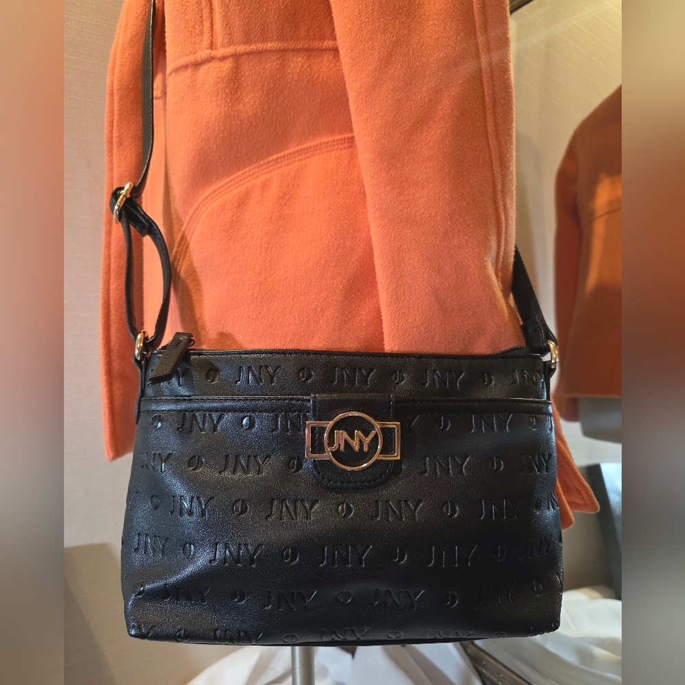 Jones New York Signature - Black Crossbody Bag w/ Gold-Tone Hardware. Like New!